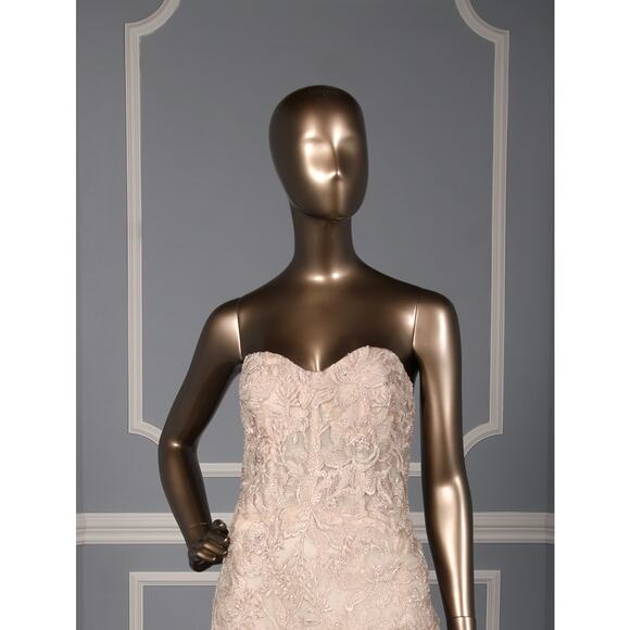 ISABELLE ARMSTRONG Zoe Blush Pink Beaded Strapless Wedding Dress Bridal Gown - Picture 2 of 14